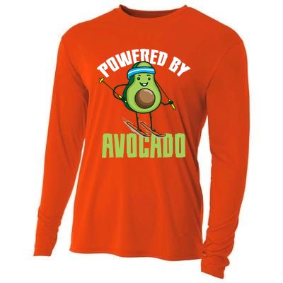 Avocado Skier Vegan Skiing Funny Gift Cooling Performance Long Sleeve Crew