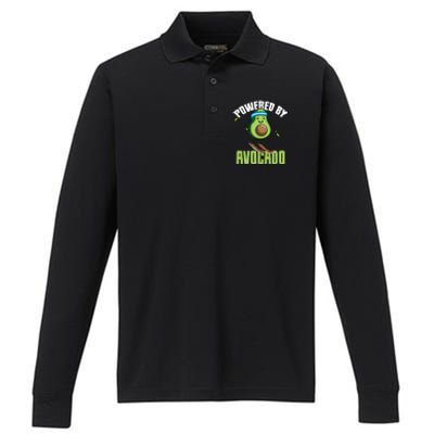 Avocado Skier Vegan Skiing Funny Gift Performance Long Sleeve Polo