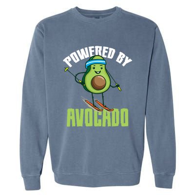 Avocado Skier Vegan Skiing Funny Gift Garment-Dyed Sweatshirt