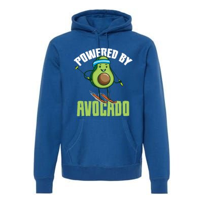 Avocado Skier Vegan Skiing Funny Gift Premium Hoodie