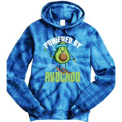 Avocado Skier Vegan Skiing Funny Gift Tie Dye Hoodie