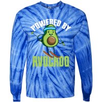 Avocado Skier Vegan Skiing Funny Gift Tie-Dye Long Sleeve Shirt