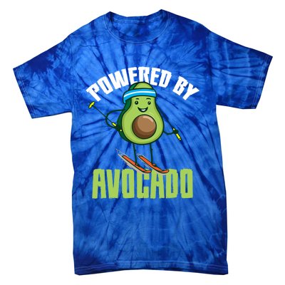 Avocado Skier Vegan Skiing Funny Gift Tie-Dye T-Shirt