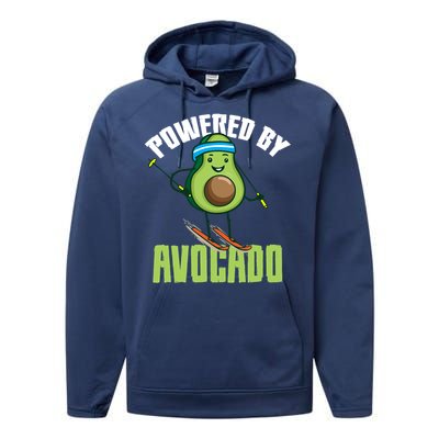 Avocado Skier Vegan Skiing Funny Gift Performance Fleece Hoodie