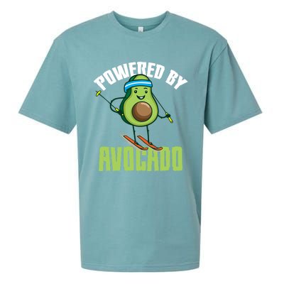 Avocado Skier Vegan Skiing Funny Gift Sueded Cloud Jersey T-Shirt