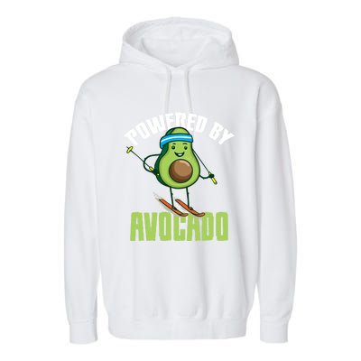 Avocado Skier Vegan Skiing Funny Gift Garment-Dyed Fleece Hoodie