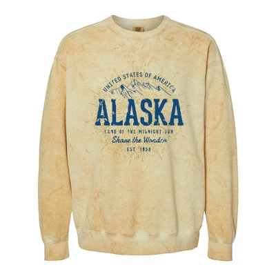 Alaska State Vintage Retro Alaska Colorblast Crewneck Sweatshirt