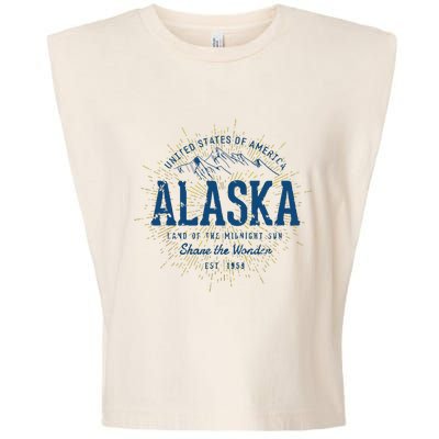 Alaska State Vintage Retro Alaska Garment-Dyed Women's Muscle Tee