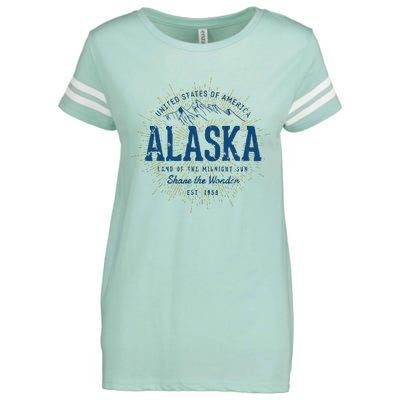 Alaska State Vintage Retro Alaska Enza Ladies Jersey Football T-Shirt