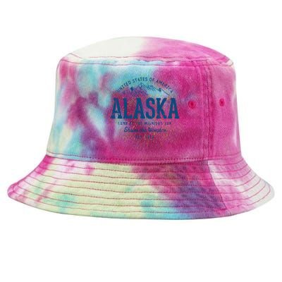 Alaska State Vintage Retro Alaska Tie-Dyed Bucket Hat