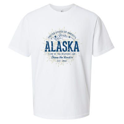 Alaska State Vintage Retro Alaska Sueded Cloud Jersey T-Shirt