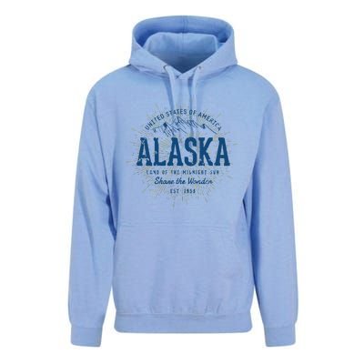 Alaska State Vintage Retro Alaska Unisex Surf Hoodie