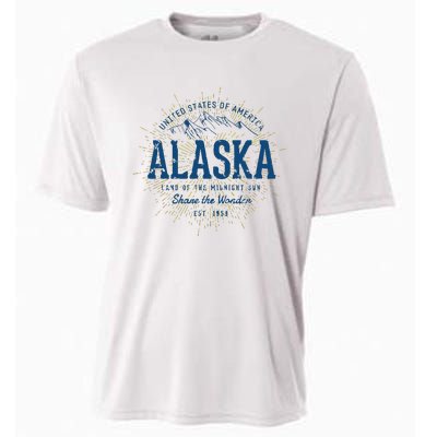 Alaska State Vintage Retro Alaska Cooling Performance Crew T-Shirt