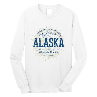 Alaska State Vintage Retro Alaska Long Sleeve Shirt