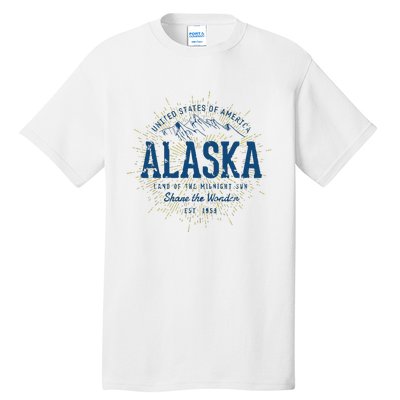 Alaska State Vintage Retro Alaska Tall T-Shirt