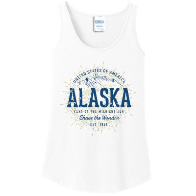 Alaska State Vintage Retro Alaska Ladies Essential Tank