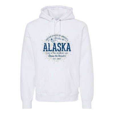 Alaska State Vintage Retro Alaska Premium Hoodie