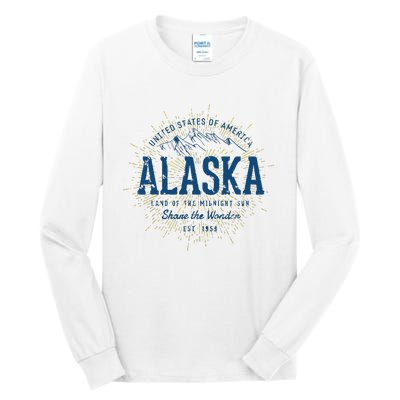 Alaska State Vintage Retro Alaska Tall Long Sleeve T-Shirt