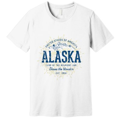 Alaska State Vintage Retro Alaska Premium T-Shirt