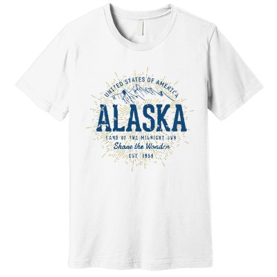 Alaska State Vintage Retro Alaska Premium T-Shirt