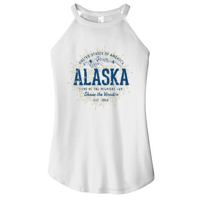 Alaska State Vintage Retro Alaska Women’s Perfect Tri Rocker Tank