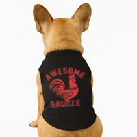 Awesome Sauce With Picture Of Rooster Funny Retro Doggie Tank