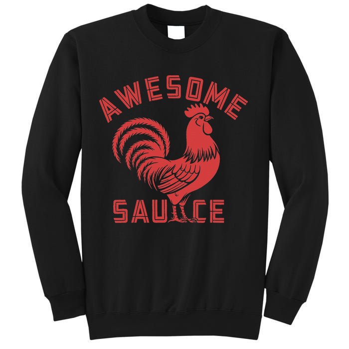 Awesome Sauce With Picture Of Rooster Funny Retro Sweatshirt