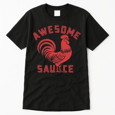 Awesome Sauce With Picture Of Rooster Funny Retro Tall T-Shirt