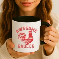 Awesome Sauce With Picture Of Rooster Funny Retro Mug