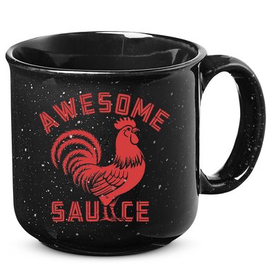 Awesome Sauce With Picture Of Rooster Funny Retro 15oz Campfire Ceramic Mug