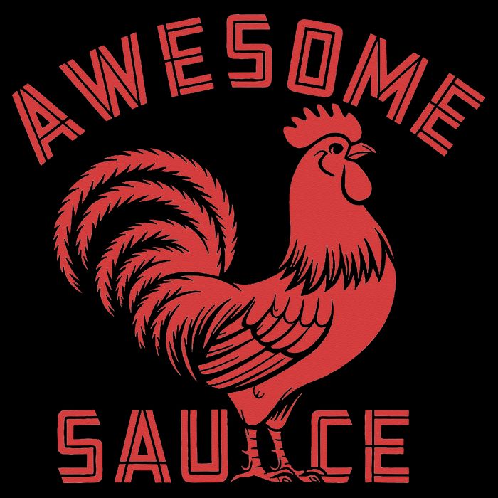 Awesome Sauce With Picture Of Rooster Funny Retro 16 in Basic Backpack
