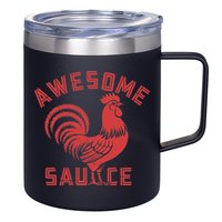 Awesome Sauce With Picture Of Rooster Funny Retro 12oz Stainless Steel Coffee Mug
