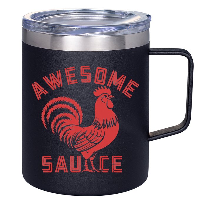 Awesome Sauce With Picture Of Rooster Funny Retro 12oz Stainless Steel Coffee Mug