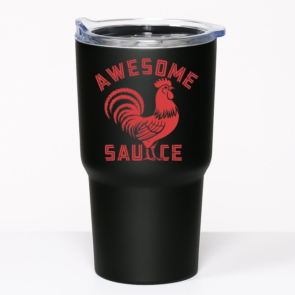 Awesome Sauce With Picture Of Rooster Funny Retro Tumbler