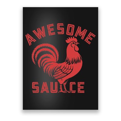 Awesome Sauce With Picture Of Rooster Funny Retro Poster