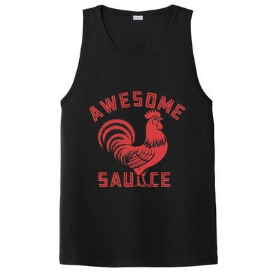 Awesome Sauce With Picture Of Rooster Funny Retro PosiCharge Competitor Tank