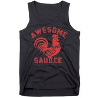 Awesome Sauce With Picture Of Rooster Funny Retro Tank Top
