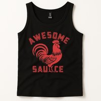 Awesome Sauce With Picture Of Rooster Funny Retro Tank Top