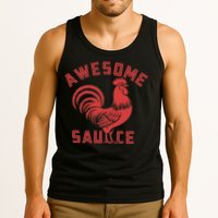 Awesome Sauce With Picture Of Rooster Funny Retro Tank Top