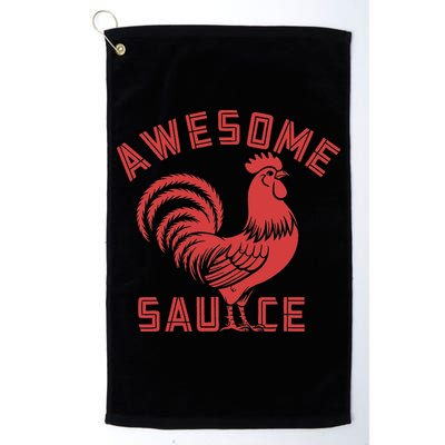 Awesome Sauce With Picture Of Rooster Funny Retro Golf Towel