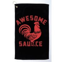 Awesome Sauce With Picture Of Rooster Funny Retro Golf Towel