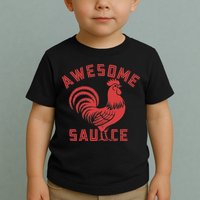 Awesome Sauce With Picture Of Rooster Funny Retro Toddler T-Shirt