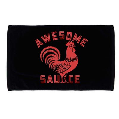 Awesome Sauce With Picture Of Rooster Funny Retro Microfiber Hand Towel