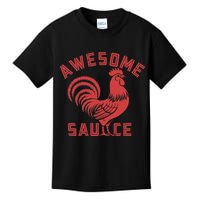 Awesome Sauce With Picture Of Rooster Funny Retro Kids T-Shirt