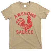 Awesome Sauce With Picture Of Rooster Funny Retro T-Shirt