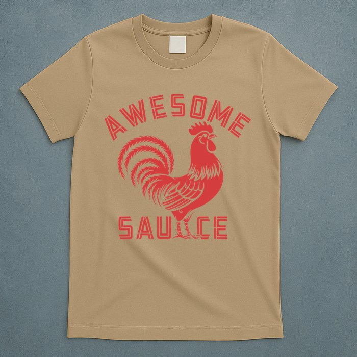 Awesome Sauce With Picture Of Rooster Funny Retro T-Shirt