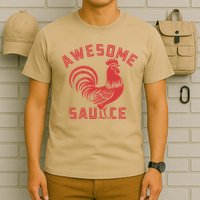Awesome Sauce With Picture Of Rooster Funny Retro T-Shirt
