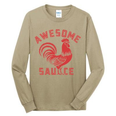 Awesome Sauce With Picture Of Rooster Funny Retro Tall Long Sleeve T-Shirt