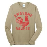 Awesome Sauce With Picture Of Rooster Funny Retro Tall Long Sleeve T-Shirt