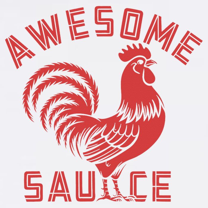 Awesome Sauce With Picture Of Rooster Funny Retro Garment-Dyed Sweatshirt